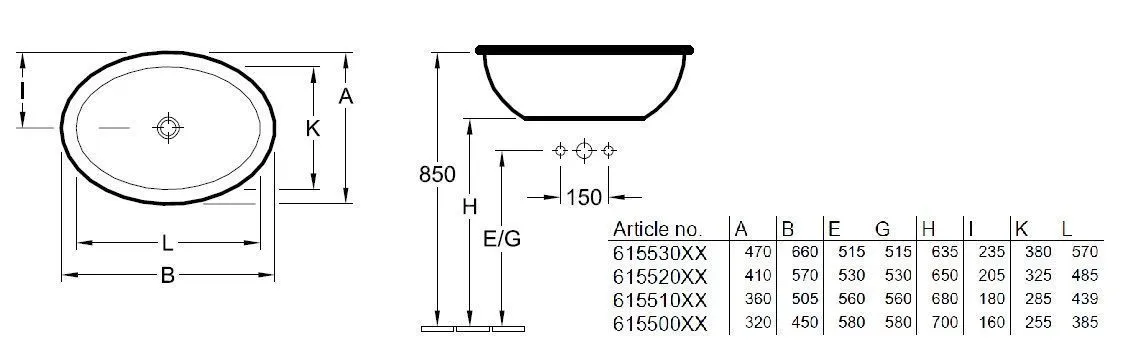 Раковина встраиваемая в столешницу Villeroy and Boch Loop&Friends 615530R3