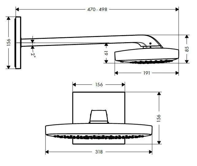 Верхний душ Hansgrohe Raindance Select E 318 Х 191 3jet 26468000