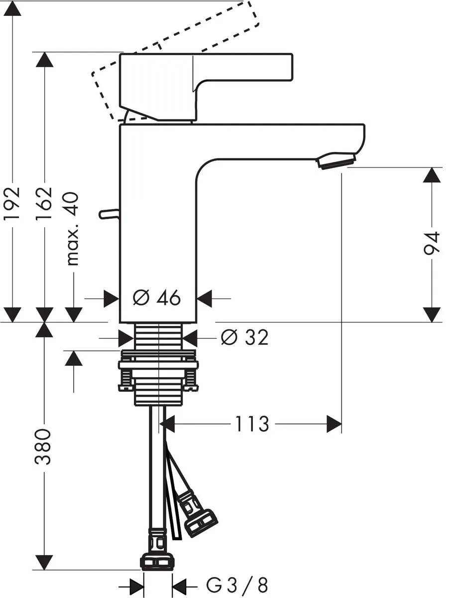 Смеситель для умывальника Hansgrohe Metris S 31060000