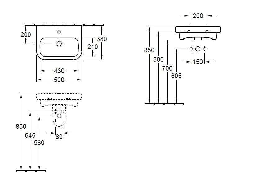 Подвесной умывальник Villeroy and Boch Architectura 43735101