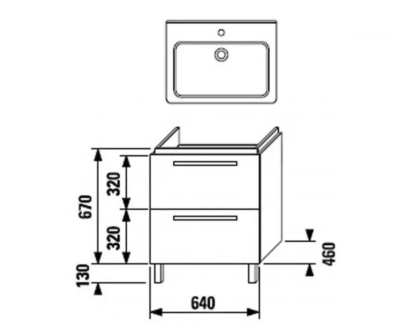 Тумба под умывальник  Cubito Jika H4501291725001