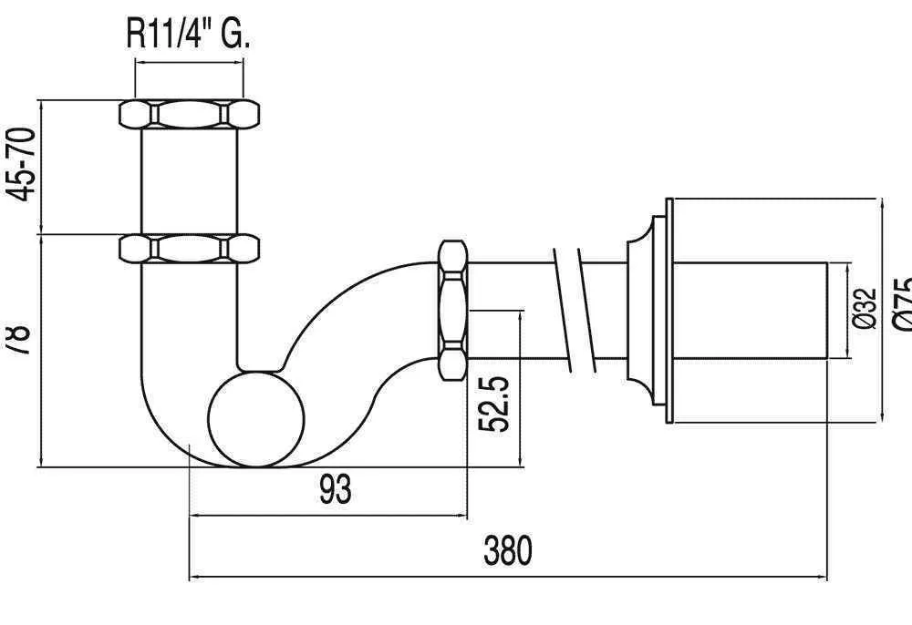 Сифон для умивальника Tres 1.34.638.20 13463820