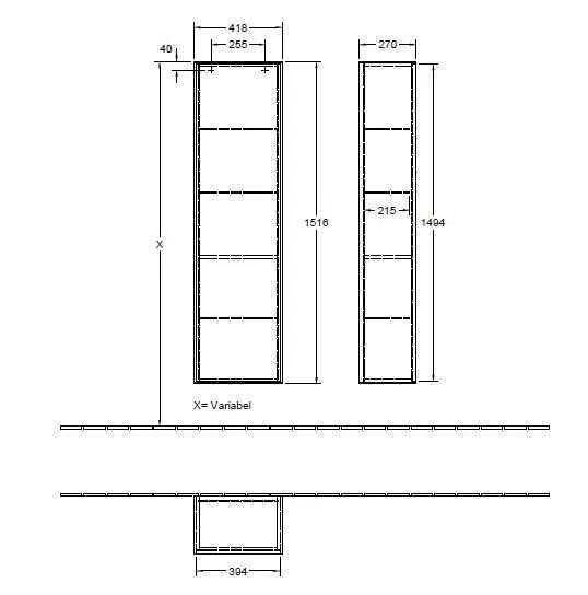 Пенал для ванної кімнати Finion Villeroy and Boch (лівосторонній) G460PDPD