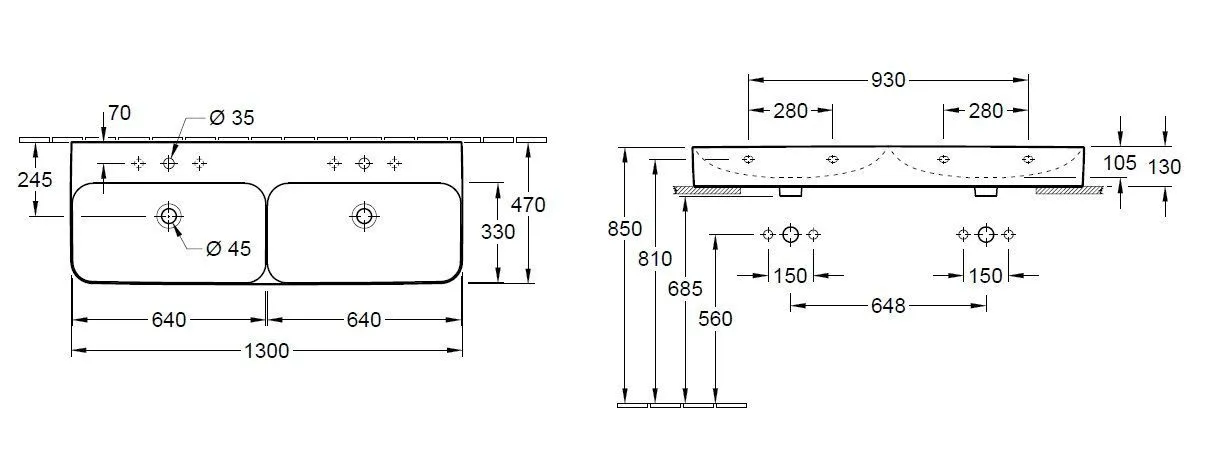 Умывальник на столешницу Finion Villeroy & Boch 4139DGRW