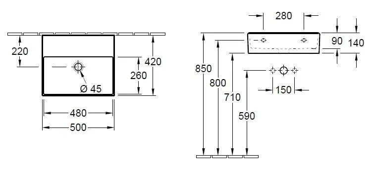 Подвесной умывальник Villeroy and Boch Memento 2.0 4A225301