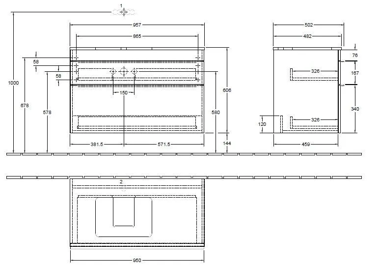 Тумба для умывальника Venticello Villeroy and Boch A94201VG