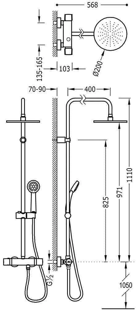 Душевая система Tres Lex 181386