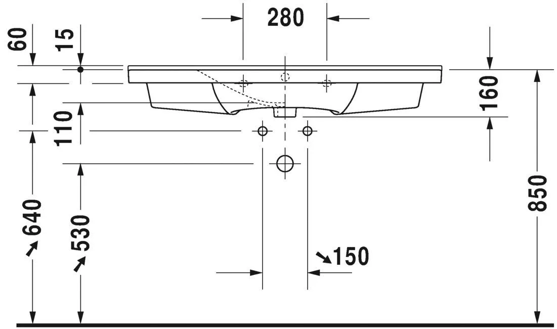 Умывальник Duravit P3 Comforts 2332100030