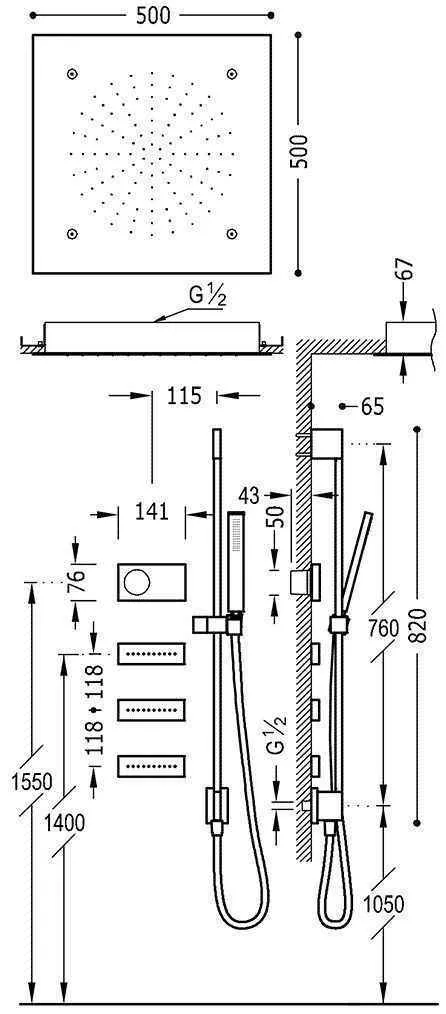 Душова система Tres Shower Technology 09288405