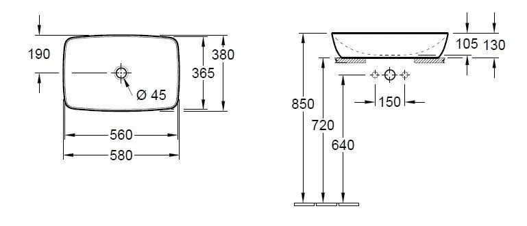 Artis Bicolour Умывальник на столешницу 580*380 цвет Macaroon 417258BCT3
