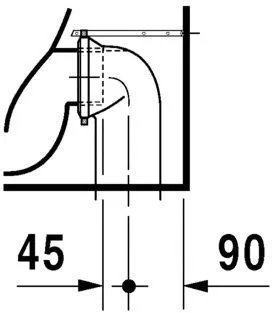 Унітаз підлоговий Duravit D-Code (під прихований бачок, пристінний) 21150900002