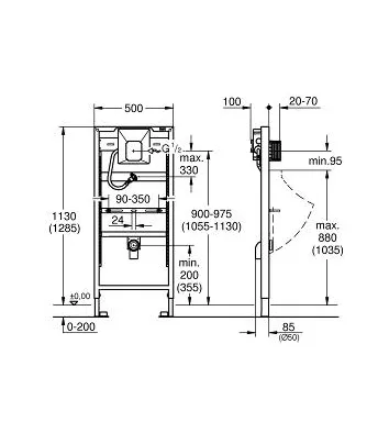 Інсталяційна система для пісуара Grohe Rapid SL 38786001