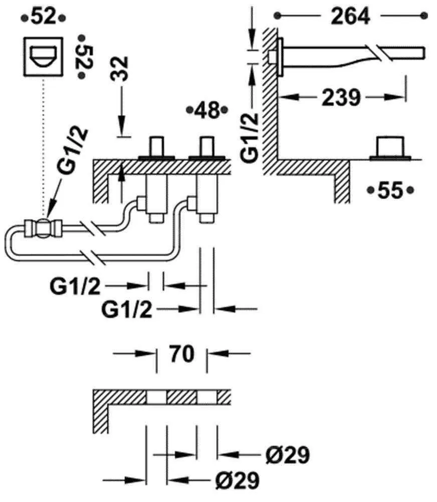 Змішувачі для раковини Tres Slim 20223901OM
