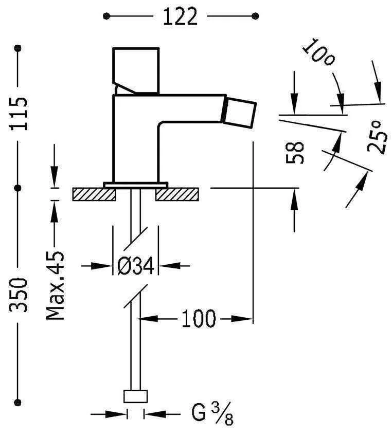 Змішувач для біде Tres Cuadro 00712001OM