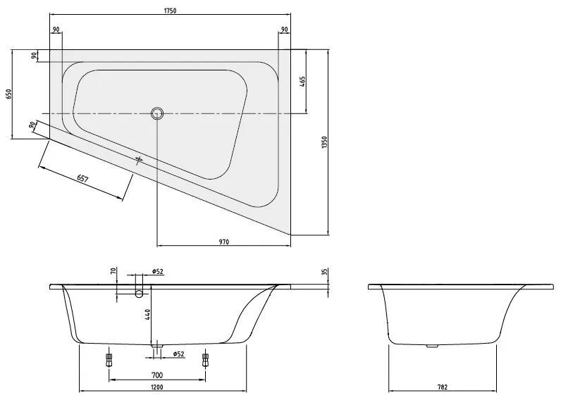 Ванна Villeroy and Boch Loop&Friends UBA175LFS9REV-01