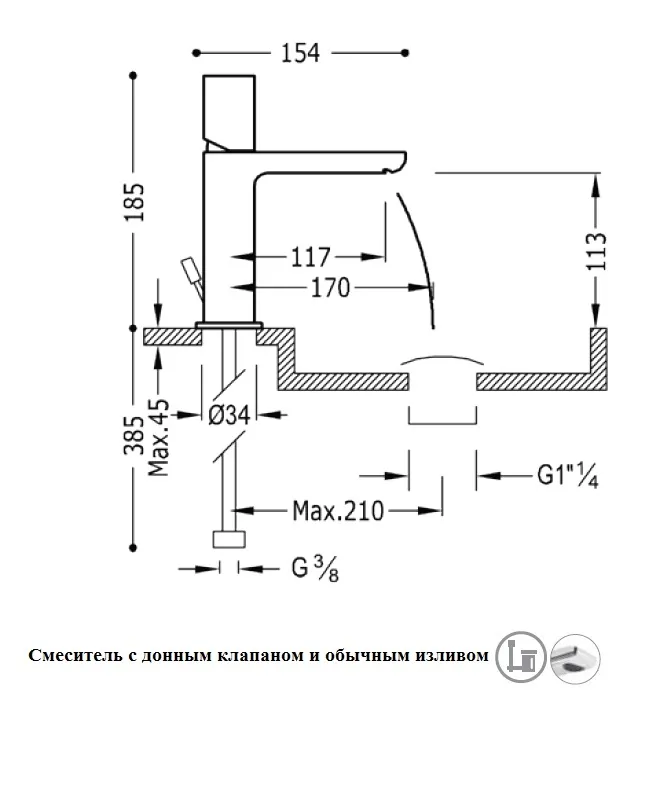 Змішувач для умивальника Hansgrohe Metris 20010102D
