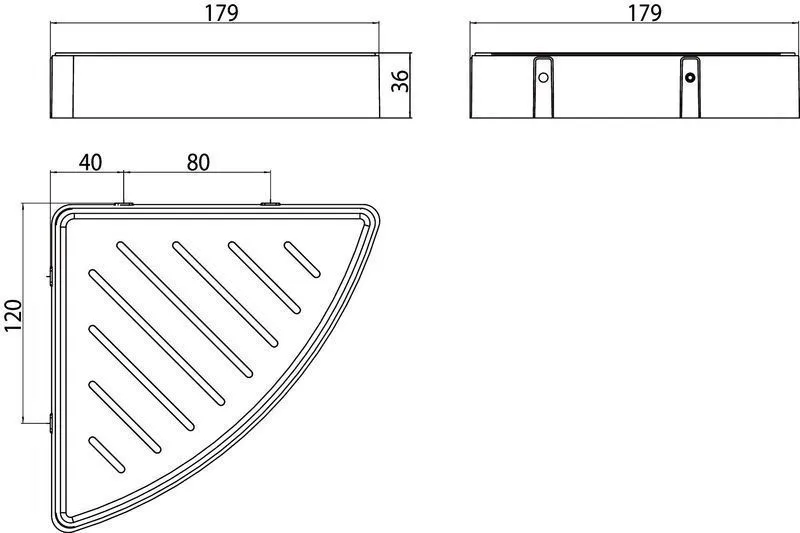 Угловая полочка для ванны Emco Loft Black
