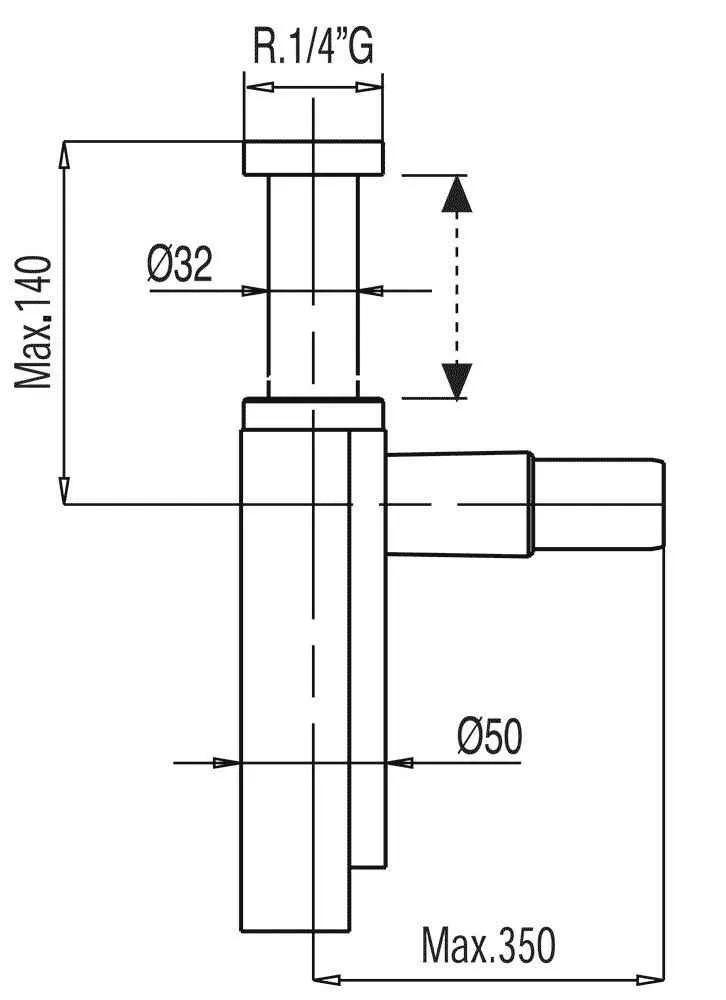 Сифон для умивальника Tres 16110342AC