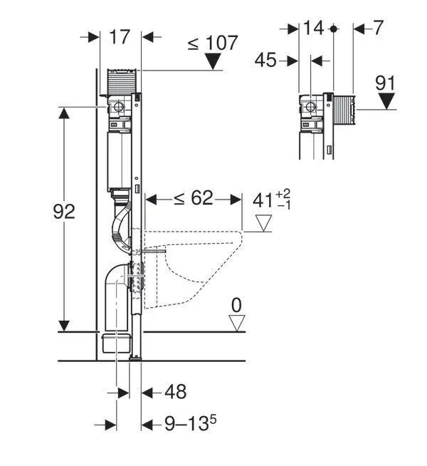 Инсталляция для унитаза Geberit Duofix Omega 111.030.00.1