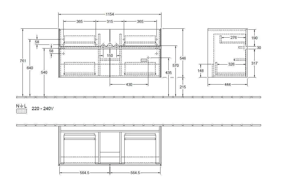 Тумба для умивальника Collaro Villeroy and Boch C01200VG