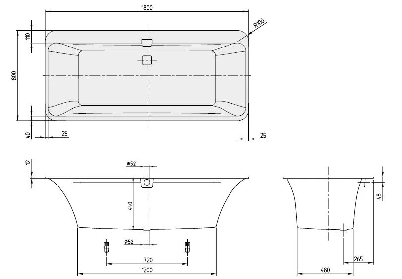 Ванна Villeroy&Boch Squaro Edge 12 UBQ180SQE7DV-96