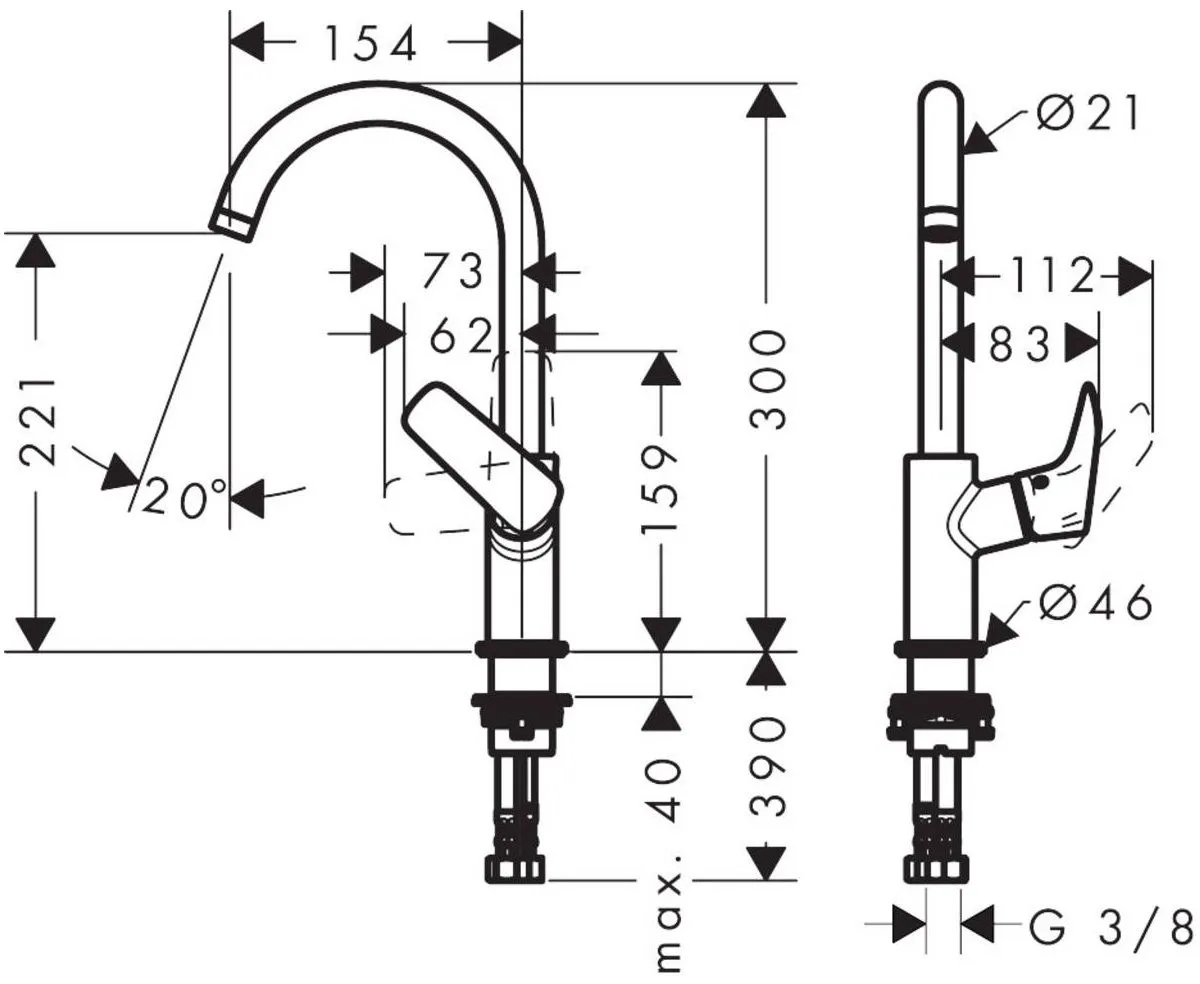 Смесители для умывальника Hansgrohe Logis 71131000
