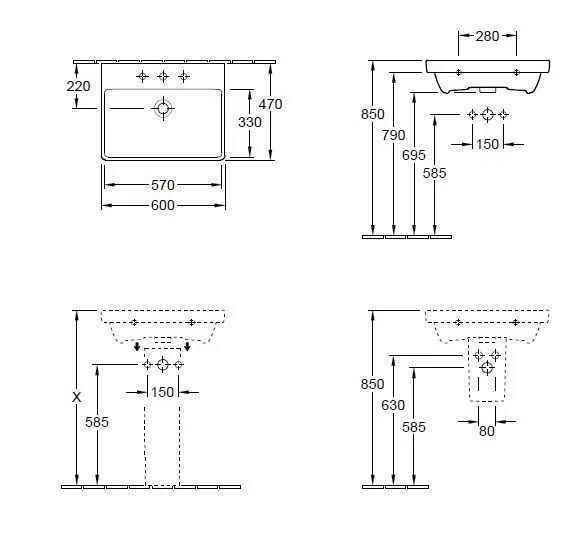 Підвісний умивальник Villeroy and Boch Avento 41586101