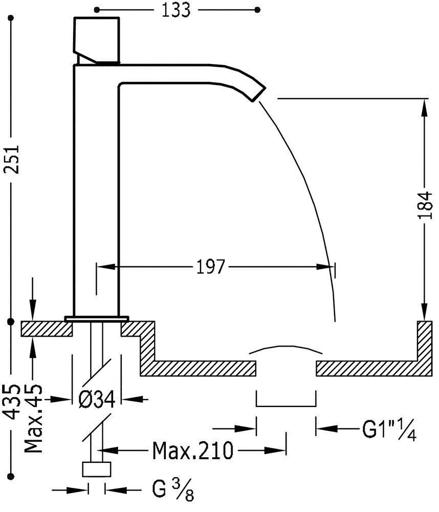 Смеситель для раковины Tres Cuadro 00661002