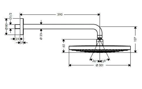 Верхній душ Hansgrohe Raindance Select S ?300 2jet 27378400