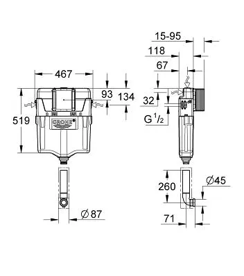 Бачок прихованого монтажу Grohe GD 2 38661000