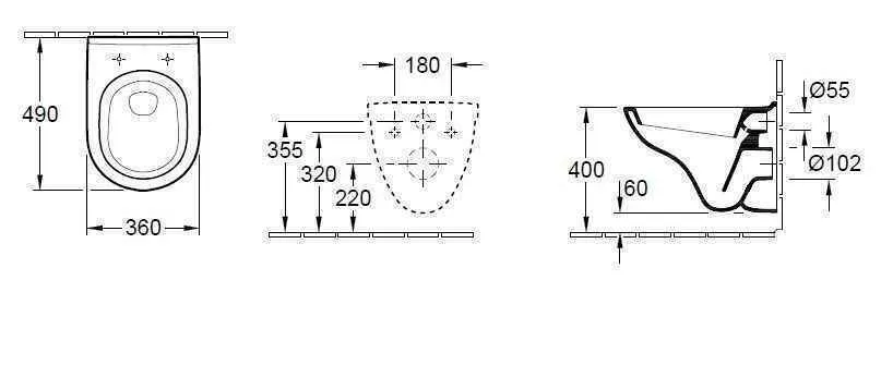 Унітаз підвісний Villeroy and Boch O. Novo Compact 568810T1