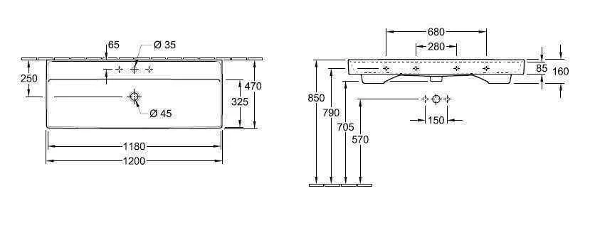Підвісний умивальник Villeroy and Boch Collaro 4A33C2RW
