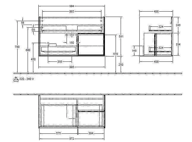Тумба для умивальника Finion Villeroy and Boch G040PDPD