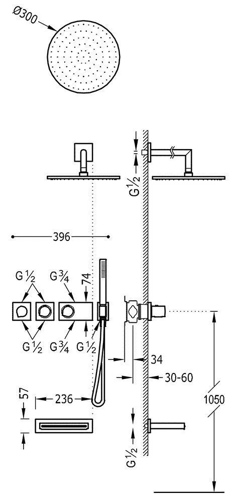 Душевые системы для ванны Tres Block System 20735308