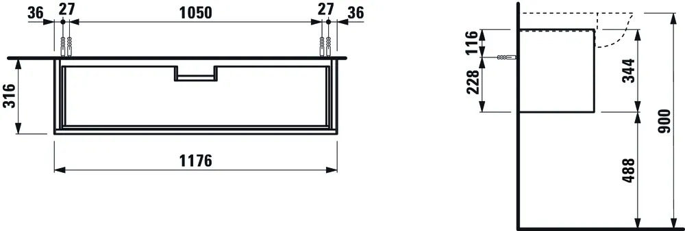 Тумба под умывальник Laufen The New Classic H4060510856311