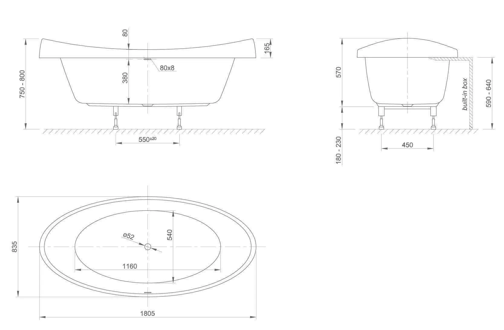 Вбудована ванна Knief Venice Fit venice Fit 0400 -283 Белый глянцевый