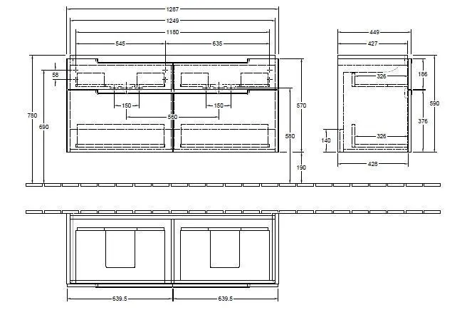 Тумба для умывальника Subway 2.0 Villeroy and Boch A91710FP