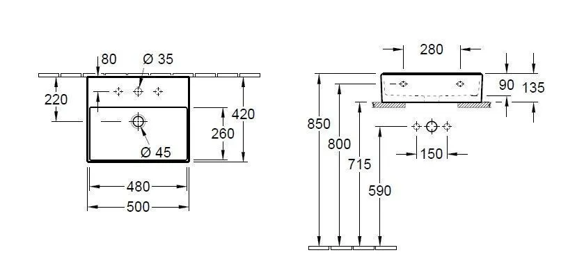 Раковина на столешницу Villeroy and Boch Memento 2.0 4A225GRW