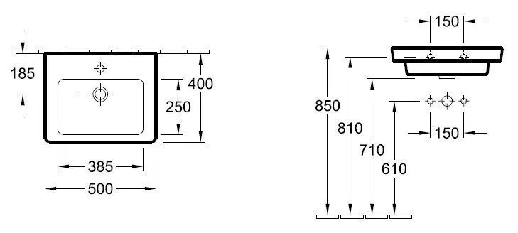 Подвесной умывальник Villeroy and Boch Subway 2.0 73155GR1