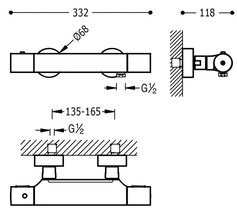 Набор: Термостат с душевым набором Tres Study 26116209OR