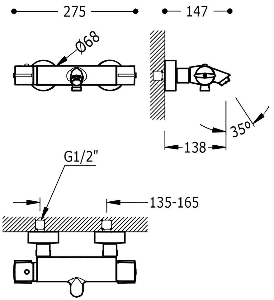 Термостат для ванны Tres Lex