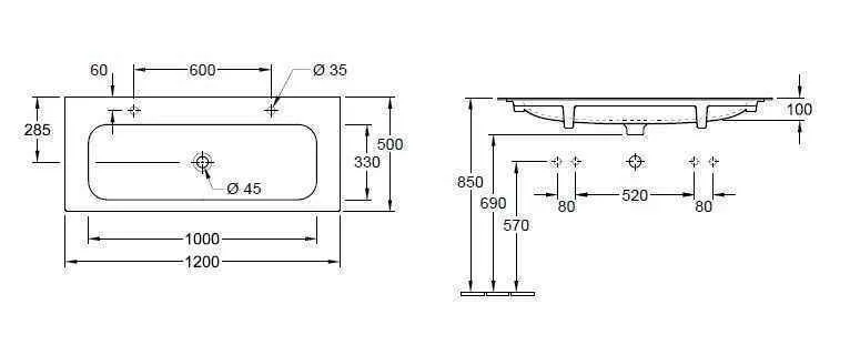 Умивальник підвісний Finion Villeroy & Boch 4164C1RW