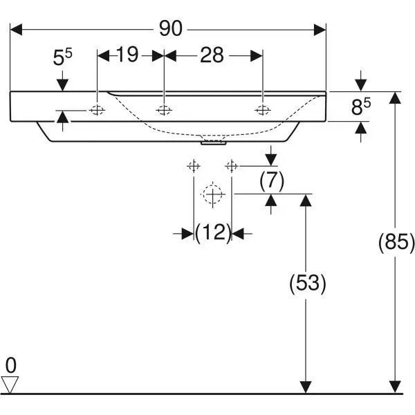 Умывальник подвесной Geberit XENO 500.535.01.1