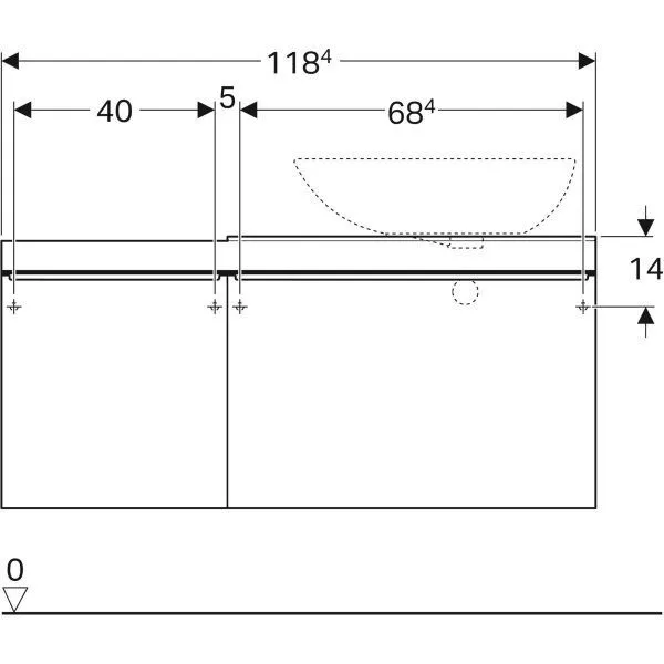 Тумба для умывальника Geberit CITTERIO 500.565.JJ.1