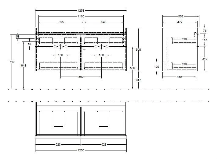 Тумба для умывальника Venticello Villeroy and Boch A93001VG