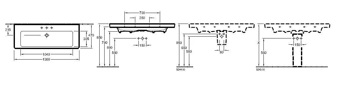 Подвесной умывальник Villeroy and Boch Subway 2.0 7176D101