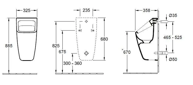 Писсуар Villeroy and Boch Architectura 558705R1