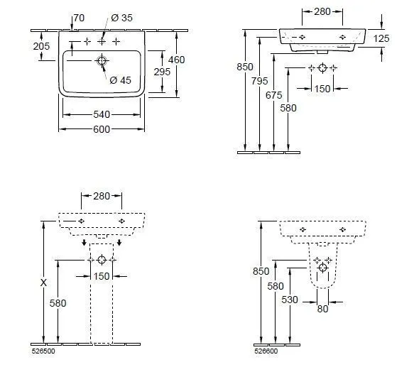 Подвесной умывальник Villeroy and Boch O. Novo 4A4161T1