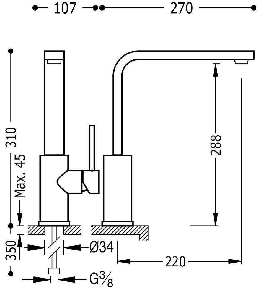 Змішувач на кухню Tres 162435