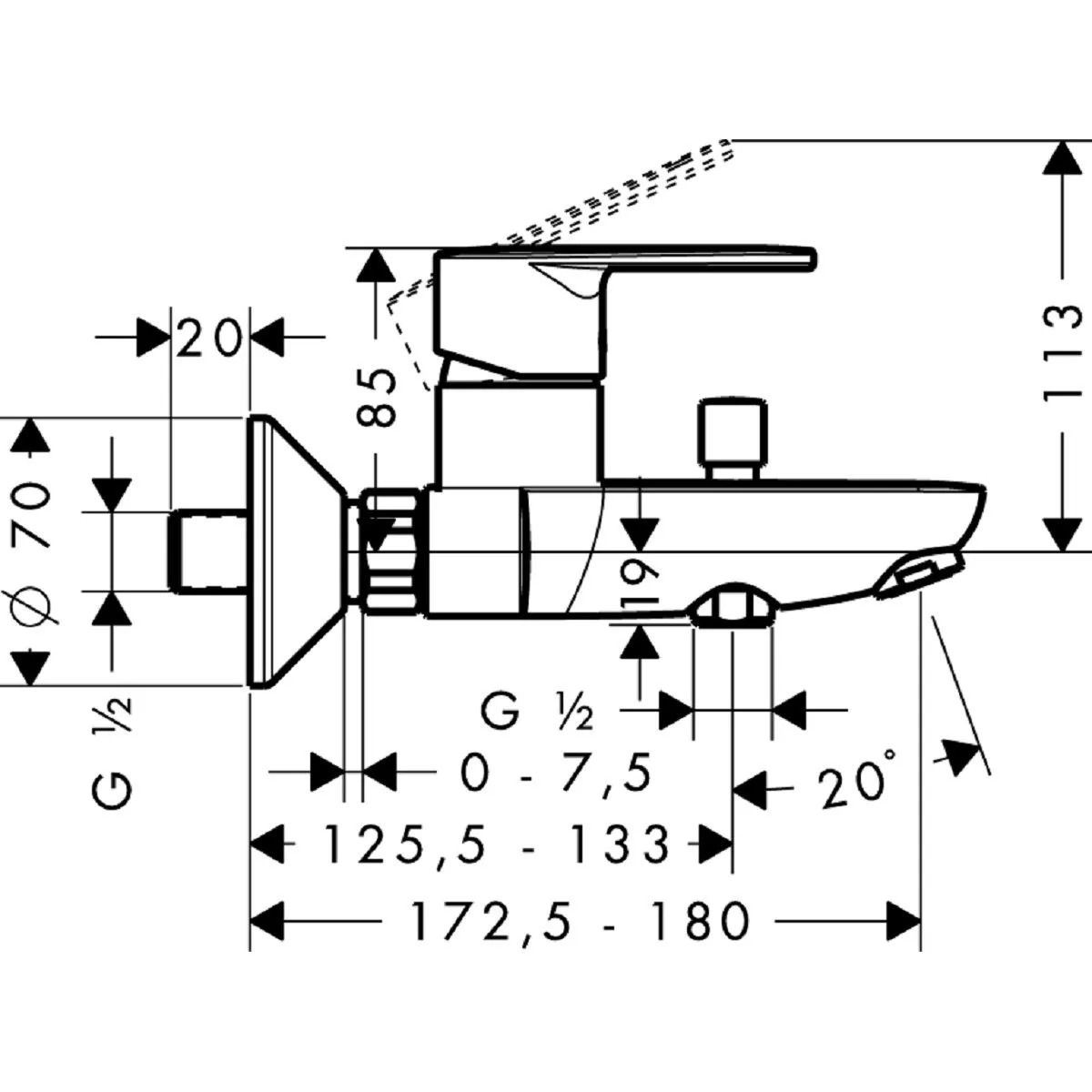 Смеситель для ванны Hansgrohe Talis E 31642000